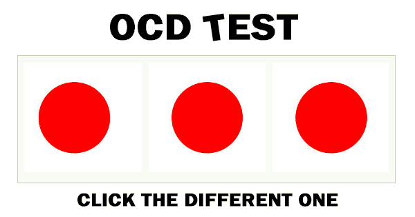 Disclaimer:*This test was created for amusement and is not diagnostic in any way.Privacy PolicyTry Our Other Quizzes!
22 Million Have Played
Eye-Q Color Quiz
Comments

[show_slider name=quizzes]h1.entry-title{text-align: center;display: none;}To OCD… continue reading •••