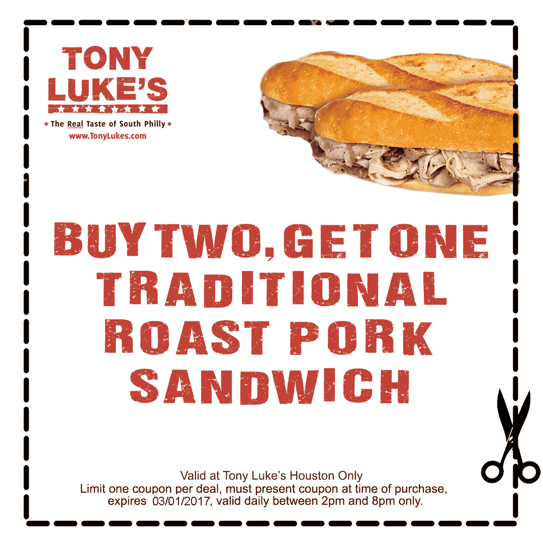 Tony Lukes Coupon 1