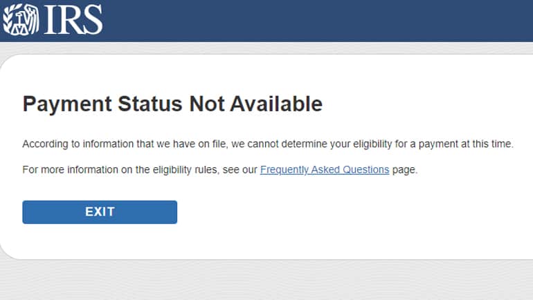 ﻿

The Internal Revenue Service says its website is “is operating smoothly and effectively,” but some users are confused by an error message regarding their stimulus money.

Some users get a “Payment Status Not… continue reading •••